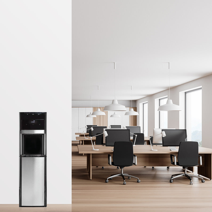 OASIS® Mirage Freestanding Dual Water Cooler Black - Hot/Cool/Cold